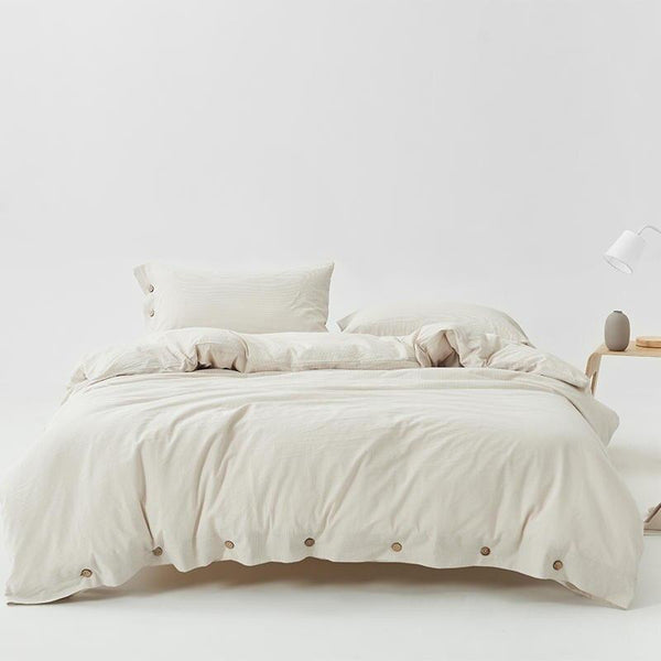 Stone-Washed Stripe Cotton Duvet Set