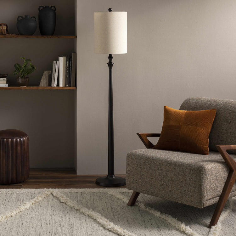 Dark Bronze Turned Floor Lamp