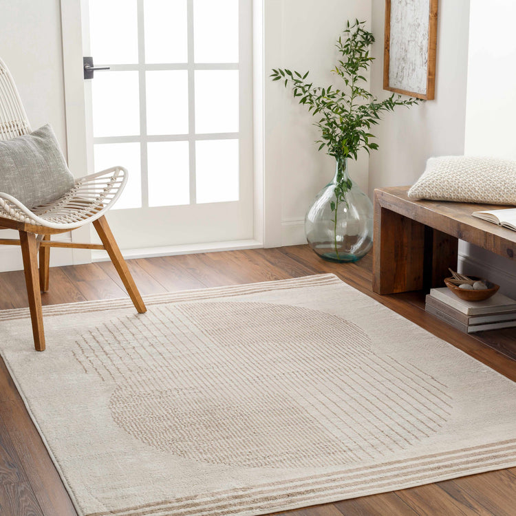 Geometric Nutmeg Cream Area Rug