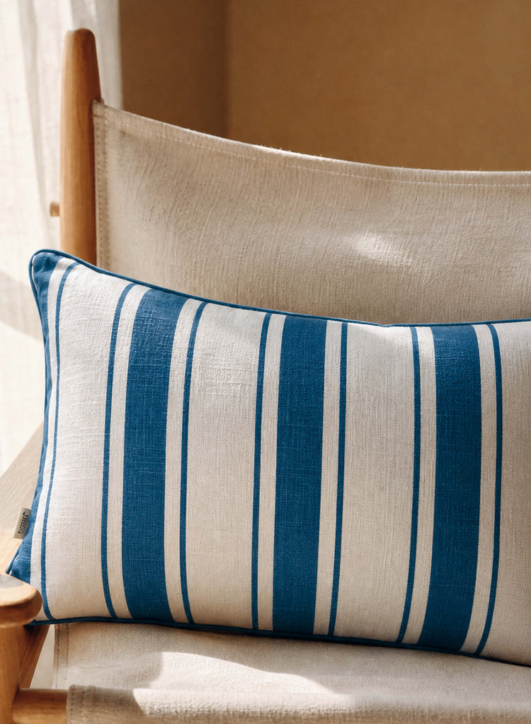 Striped Cotton Lumbar Pillow