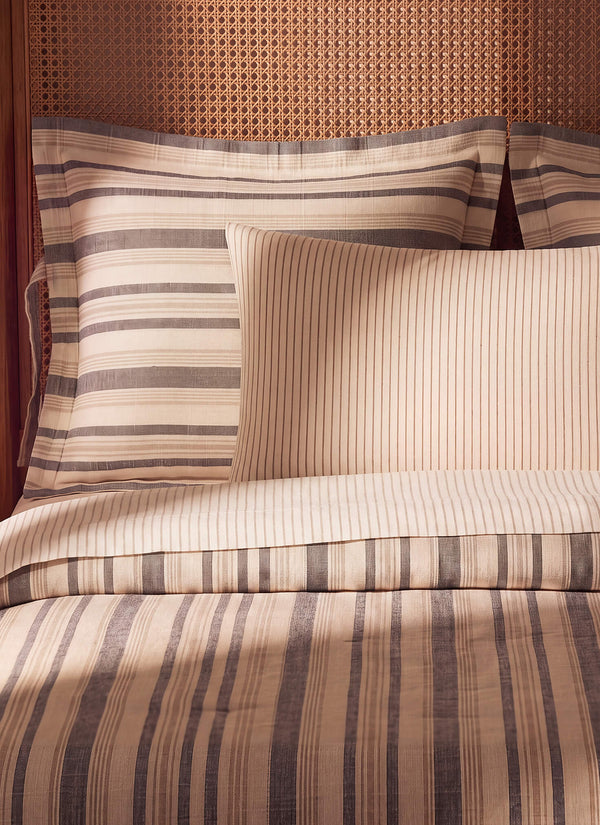 Reversible Striped Cotton Gauze Duvet Cover