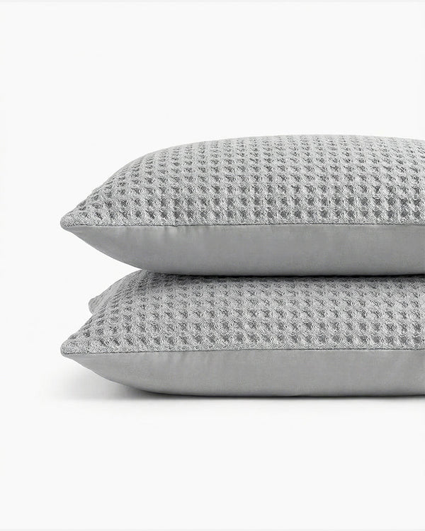 Waffle Bamboo Viscose Pillowcase Sham Set