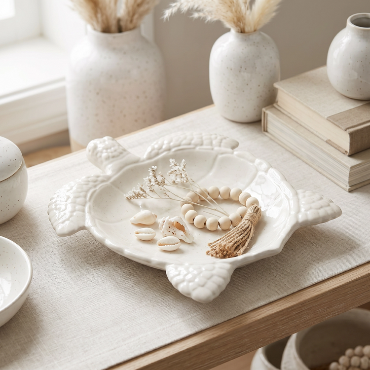 Cast Gypsum Sea Turtle Tray