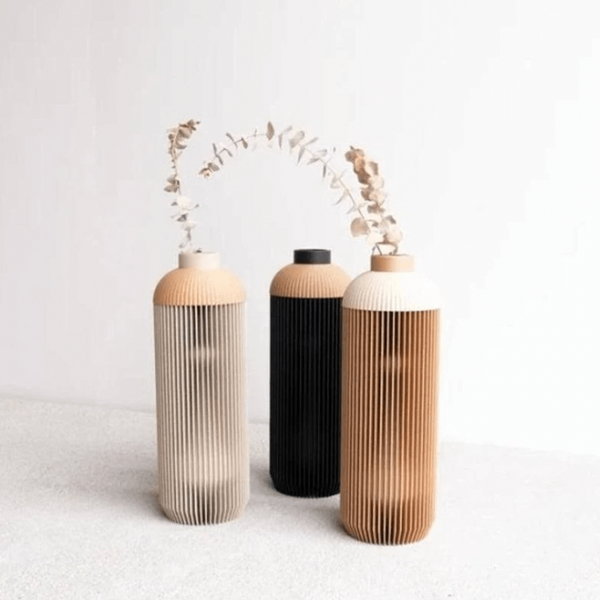 Ribbed Bioplastic Tall Vase
