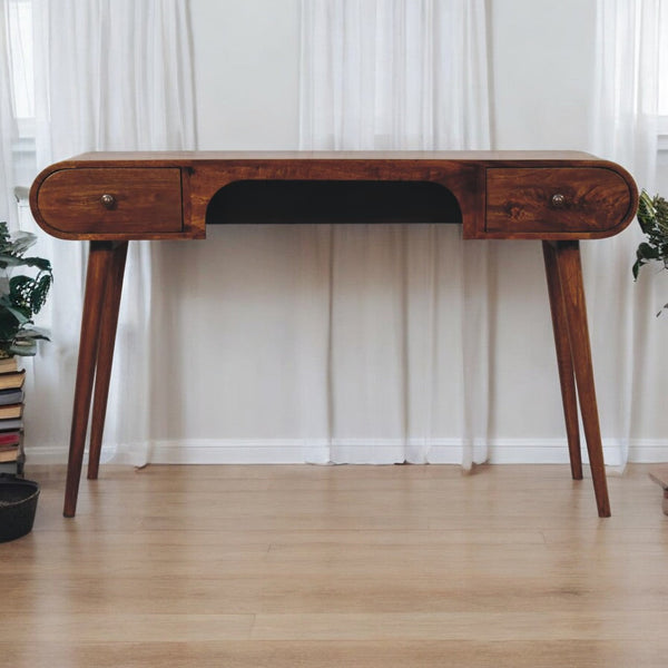 Arch-Edge Mango Wood Writing Desk