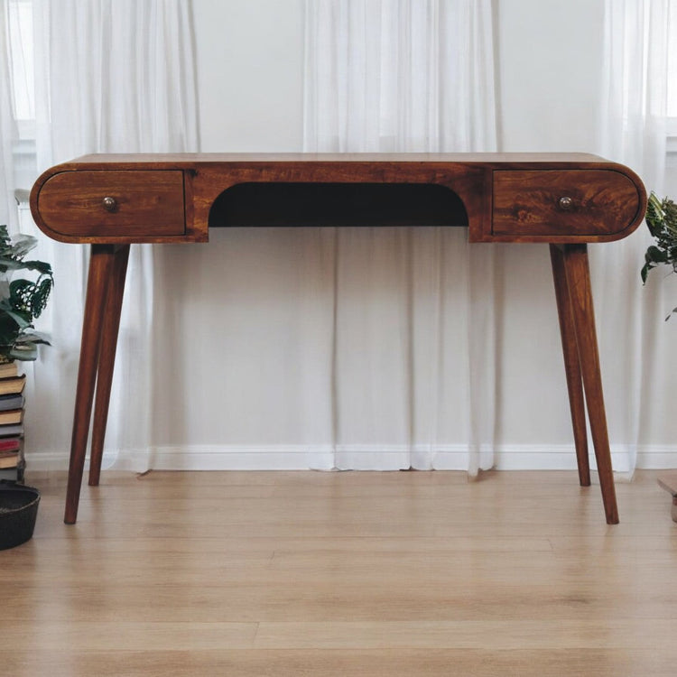 Arch-Edge Mango Wood Writing Desk