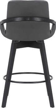 Mid-Century Swivel Faux Leather Bar Stool