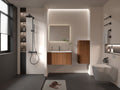 Striped Walnut Floating Bathroom Cabinet