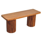 Fluted Column Solid Wood Bench