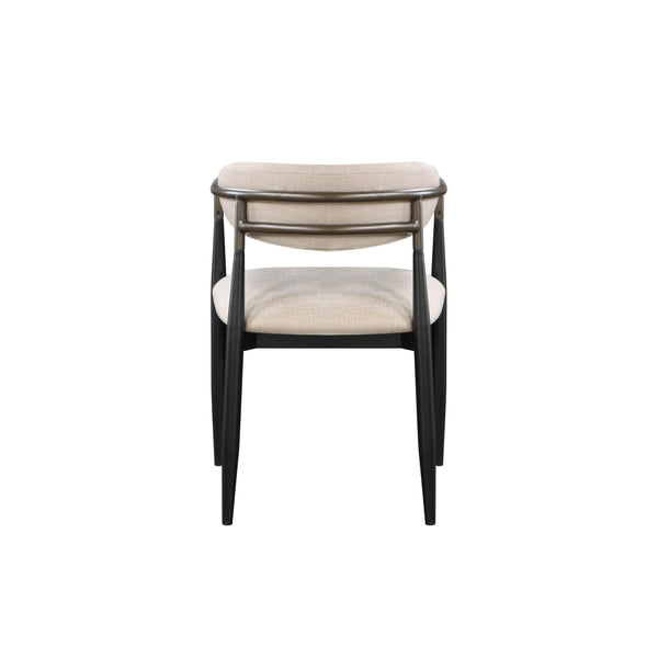Open-Back Upholstered Dining Armchair Set — scale reference and proportion detail