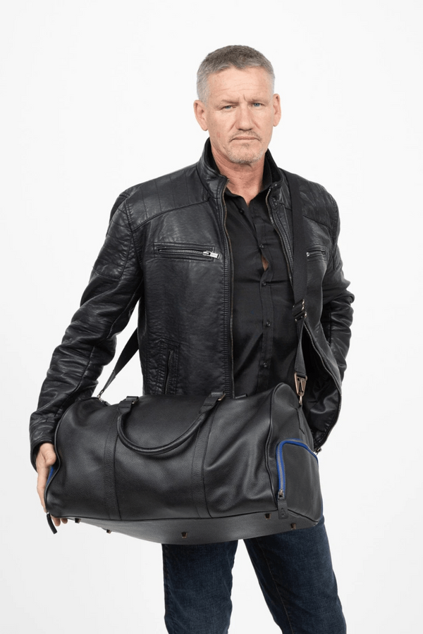Full-Grain Leather Weekender Duffle Bag