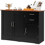 Oak-Top Black Buffet Credenza (view 3) | Roost & Roam