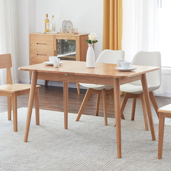Close-up of material and construction detail — Extendable Oak Dining Table