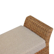Rattan Woven Boucle Bench