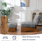 Grey Adjustable Accent Chair Featuring Plush Ottoman