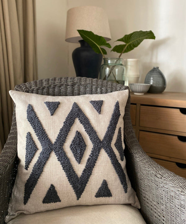 Punch Needle Ndebele Throw Pillow