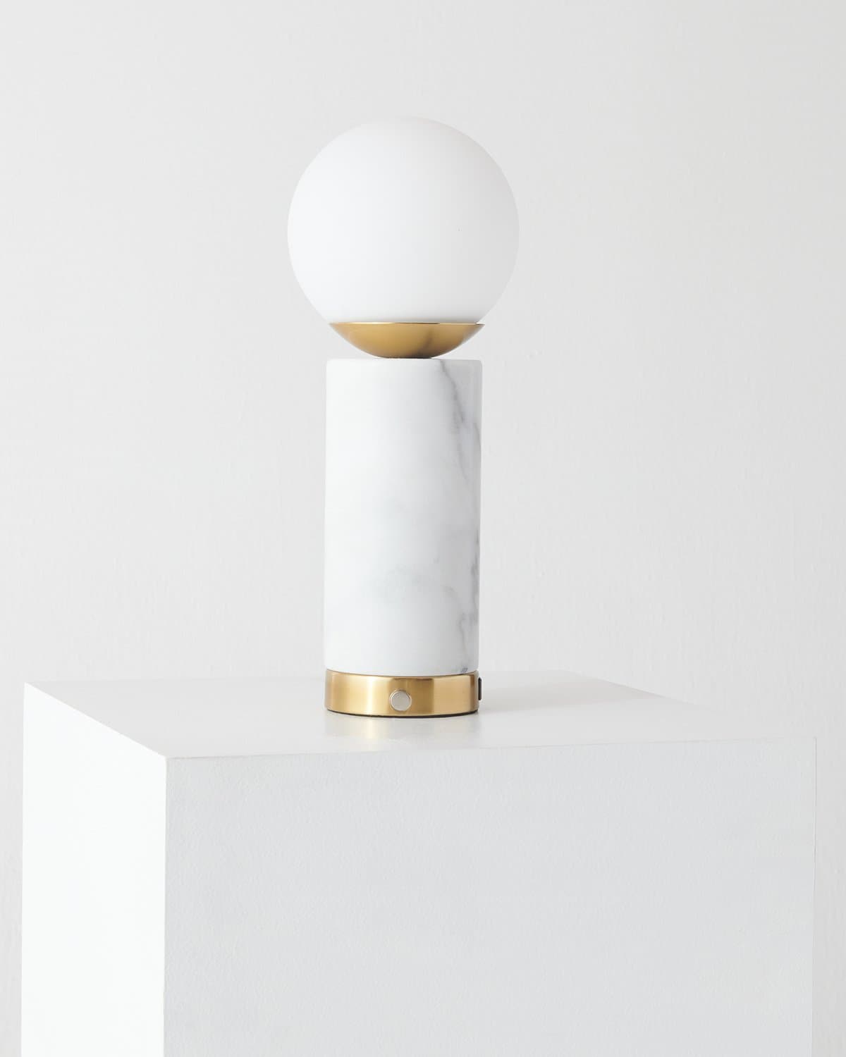Marble & Glass Globe USB Table Lamp