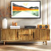Fluted Acacia Wood TV Stand