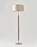 Wood-Grain Linen Shade Floor Lamp