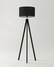 Linen Shade Tripod Floor Lamp — scale reference and proportion detail