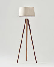 Linen Shade Tripod Floor Lamp — back and side profile detail