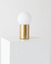 Brass USB Table Lamp with Frosted Glass Globe