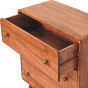 Curved Mango Wood Three-Drawer Dresser