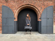 Pebbled Leather Weekender Duffel Bag