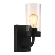 Black & Clear Glass Wall Sconce