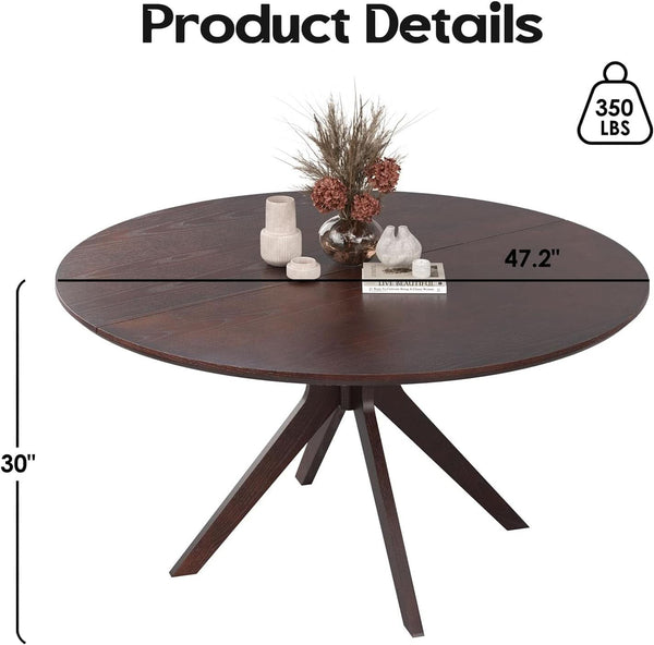 Round Walnut X-Pedestal Dining Table