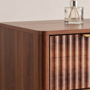 Walnut Fluted 5-Drawer Tall Dresser