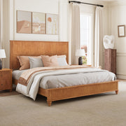 Reeded Wood Platform Bed Frame
