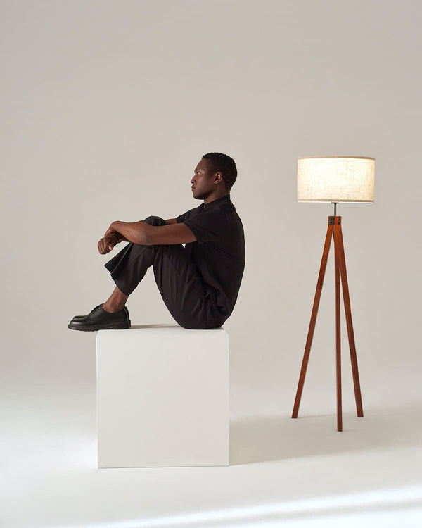 Wood Tripod LED Floor Lamp