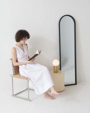 Brass USB Table Lamp with Frosted Glass Globe