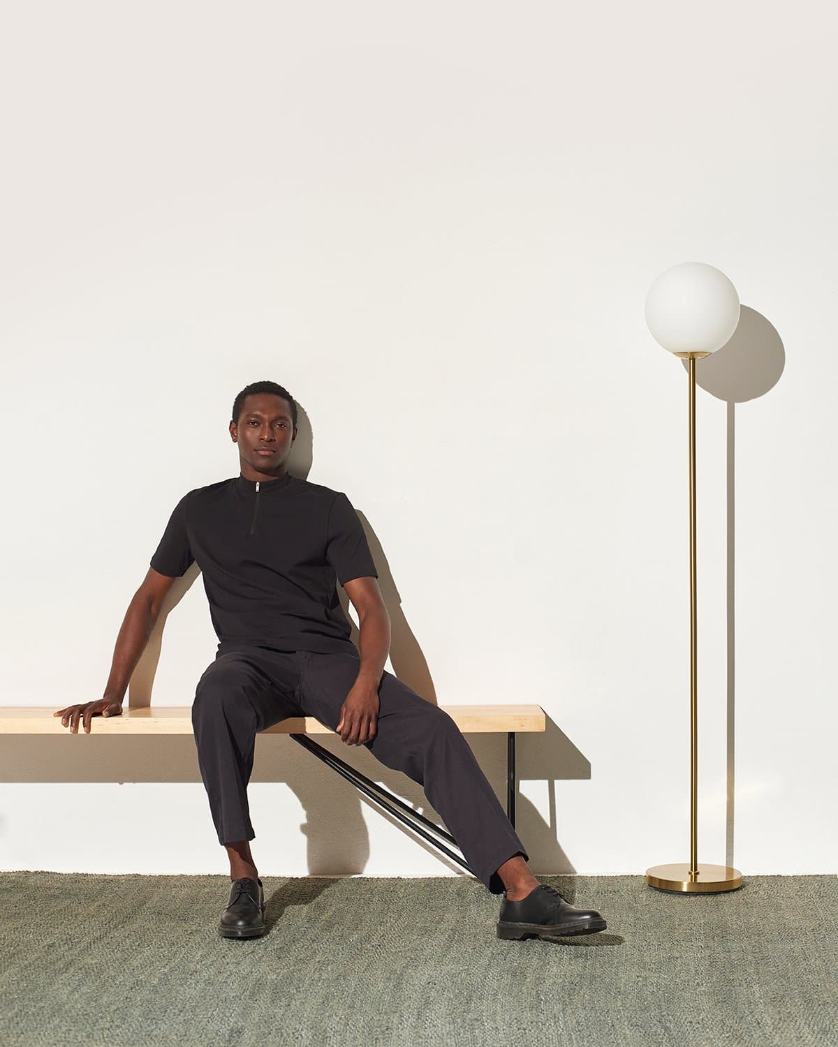 Brass Globe LED Floor Lamp