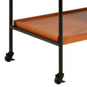 Honey Oak & Matte Black Bar Cart