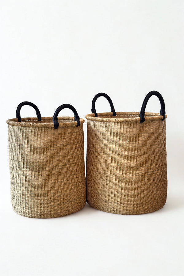Handwoven Elephant Grass Laundry Hamper