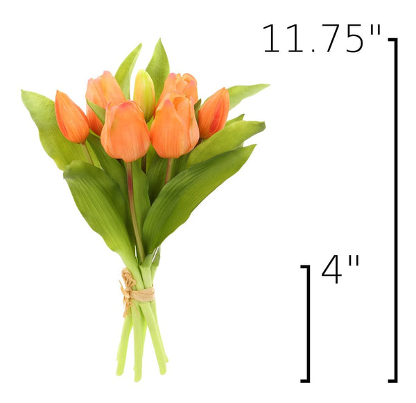 Real-Touch Peach Tulip Stem Bundle