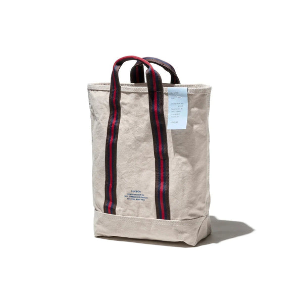 Recycled Canvas Striped Belt-Handle Tote