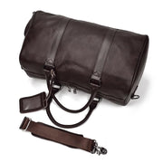 Pebbled Leather Weekender Duffel Bag