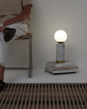 Marble & Glass Globe USB Table Lamp
