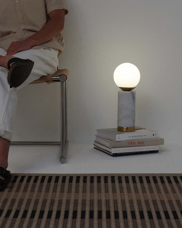 Marble & Glass Globe USB Table Lamp