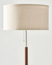 Wood-Grain Linen Shade Floor Lamp