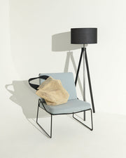 Linen Shade Tripod Floor Lamp — packaging and unboxing view