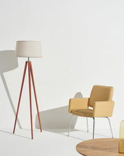 Linen Shade Tripod Floor Lamp — detail of finish and surface variation