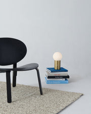 Brass USB Table Lamp with Frosted Glass Globe