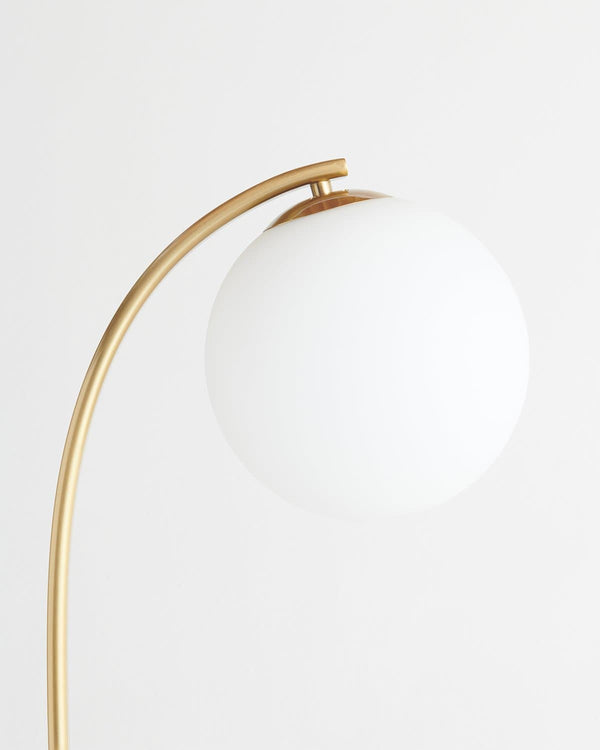 Brass-Tone Arc Globe Floor Lamp