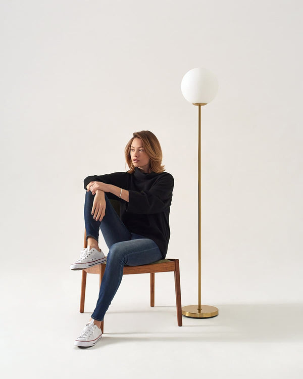 Brass Globe LED Floor Lamp