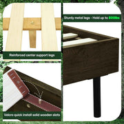 Chevron Hevea Wood Platform Bed