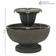 Two-Tier Polyresin Outdoor Fountain